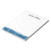 De blauwe grens van de waterverf gepersonaliseerde notitieblok (Linkerzijde)