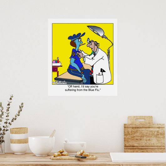 De blauwe griep poster (Keuken)