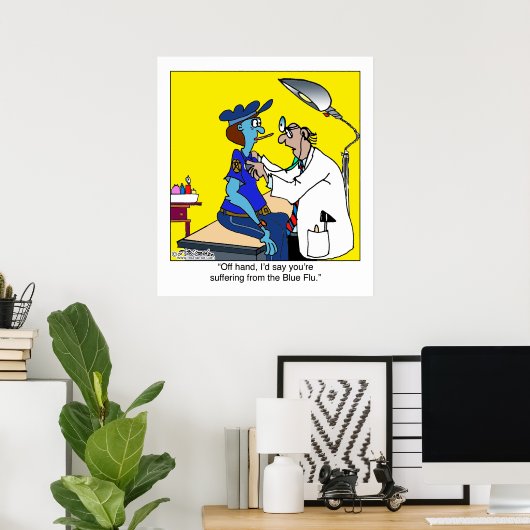 De blauwe griep poster (Thuiskantoor)
