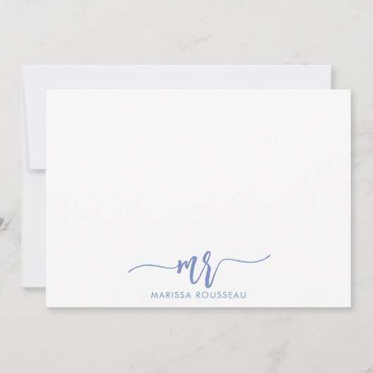 De blauwe Grijze Naam van het Moderne Initiaal van Notitiekaartje (Voorkant)