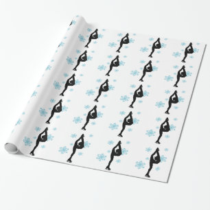 De blauwe het Schaatsen van het Ijs van Cadeaupapier