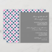 De blauwe Hete Roze Uitnodigingen van de Partij (Voorkant / Achterkant)