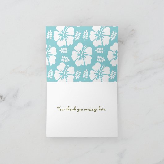 De blauwe Hibiscus dankt u nota neemt van Kaarten (Binnen)