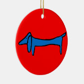 De blauwe hond keramisch ornament (Rechts)