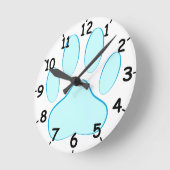 De Blauwe Hond Pawprint van het baby Ronde Klok (Hoek)