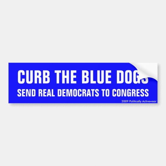 De blauwe Honden Bumpersticker omsluiten (Voorkant)