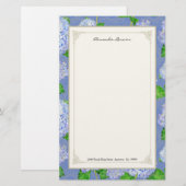 De blauwe Huwelijken van het Kant van de Hydrangea Briefpapier (Voorkant / Achterkant)