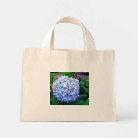 De blauwe hydrangea mini tote bag (Voorkant)