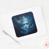 De Blauwe IJskoningin Vierkante Sticker (Envelop)