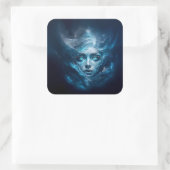 De Blauwe IJskoningin Vierkante Sticker (Tas)