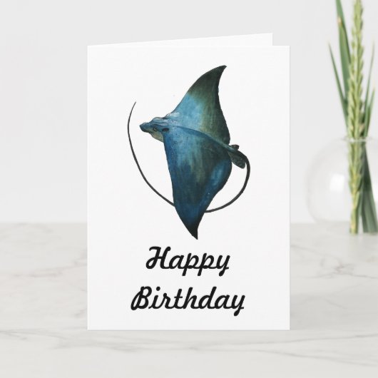 De blauwe Illustratie van de Pijlstaartrog Kaart (Voorkant)