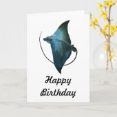 De blauwe Illustratie van de Pijlstaartrog Kaart (Gele Bloem)