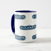 De blauwe Industriële Tank van Machines volgt Mok (Voorkant links)