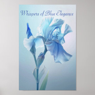 De blauwe iris: een fluistering van elegantie poster