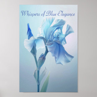 De blauwe iris: een fluistering van elegantie poster