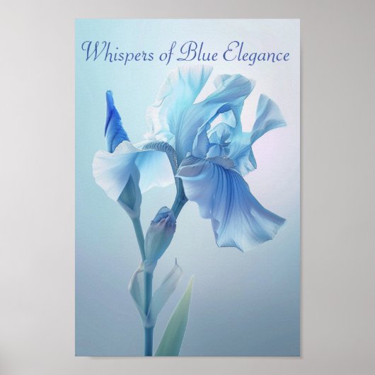 De blauwe iris: een fluistering van elegantie poster (Voorkant)