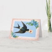De blauwe Kaart van de Valentijnsdag van de Vogel (Voorkant)