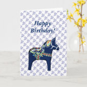 De blauwe Kaart van de Verjaardag van het Paard (Gele Bloem)