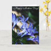 De blauwe Kaart van het Moederdag Wildflower (Gele Bloem)