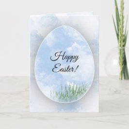De blauwe Kaart van het Paasei Watercolour