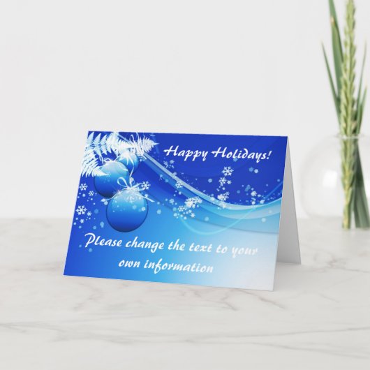 De blauwe Kaart van Kerstmis/van de Vakantie (Voorkant)