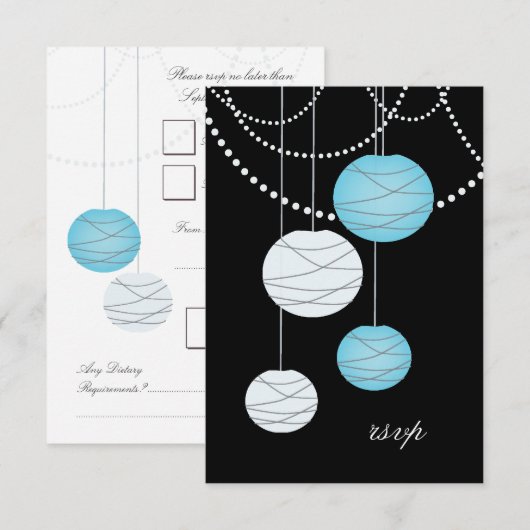 De Blauwe Kaarten van het Huwelijk van de RSVP Kaartje (Voorkant / Achterkant)