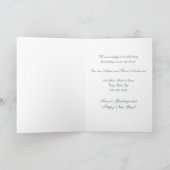 De blauwe Kerstkaart van het Adres van de Sneeuw Feestdagen Kaart (Binnen)