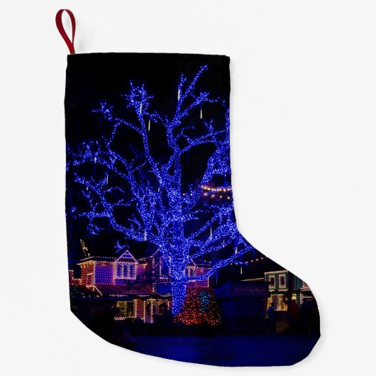 De blauwe kerststaart kleine kerstsok (Voorkant)
