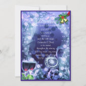 De blauwe klok slaat 12 nieuwjaarsfeest kaart (Voorkant)