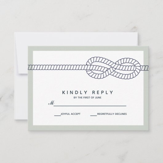 De blauwe knoop | Bruiloft RSVP (Voorkant)