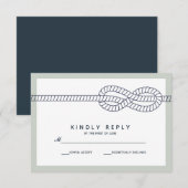 De blauwe knoop | Bruiloft RSVP Kaartje (Voorkant / Achterkant)