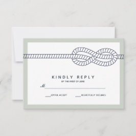 De blauwe knoop | Bruiloft RSVP Kaartje