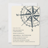 De blauwe kompas | Bridesmaids Luncheon Wedding Kaart (Voorkant)