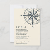 De blauwe kompas | Details van de bruiloft Kaart (Voorkant)