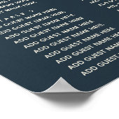 De blauwe kompas | Nautical Wedding Seating Chart Poster (Hoek)