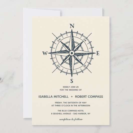 De blauwe kompas | Uitnodiging tot weddenschappen (Voorkant)