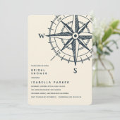 De blauwe kompas | Vrijgezellenfeest voor weddensc Kaart (Staand voorkant)