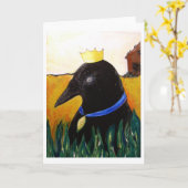 De blauwe Kraai van het Lint Kaart (Gele Bloem)