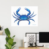 De blauwe krab afdrukken poster (Thuiskantoor)