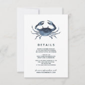 De blauwe krab | Details van de bruiloft Kaart (Voorkant)
