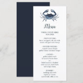 De blauwe krab | Menu Nautical Wedding (Voorkant / Achterkant)