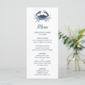 De blauwe krab | Menu Nautical Wedding (Staand voorkant)