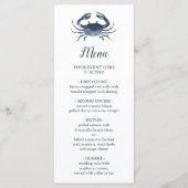 De blauwe krab | Menu Nautical Wedding (Voorkant)