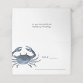 De blauwe krab | Nautical Wedding table place Plaatskaartje (Buitenkant ongevouwen)
