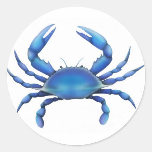 De blauwe krab ronde sticker