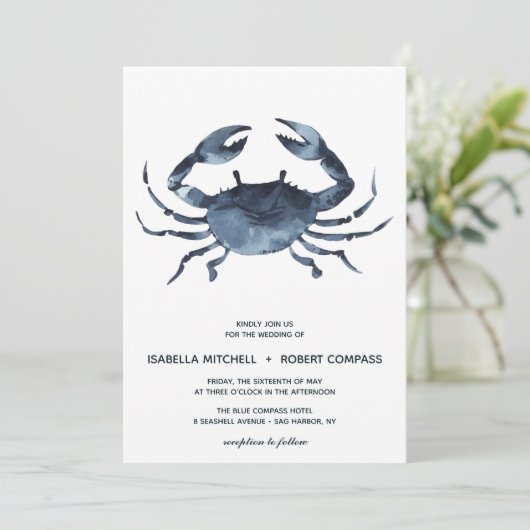 De blauwe krab | Uitnodiging tot weddenschappen (Staand voorkant)