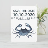 De blauwe krab | Weddenschap Save the Date (Staand voorkant)