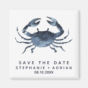 De blauwe krab   Weddenschap Save the Date Favor Magneet
