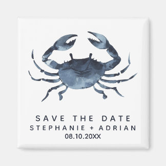 De blauwe krab | Weddenschap Save the Date Favor Magneet