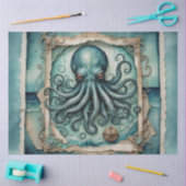 De blauwe kraken |  tentakel kunst - Decoupage Tissuepapier (Craft)
